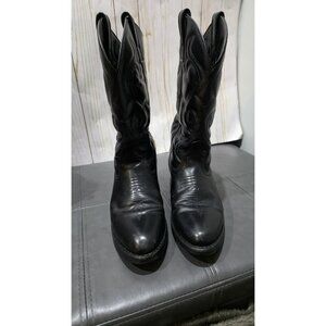 Mens Masterson Leather Western Boots RB915 Oil Chemical Black Size 7.5 D 7.5D